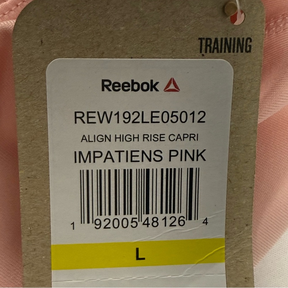 High Rise Reebok Impatiens Pink Align Capri Size L Large - Picture 12 of 13